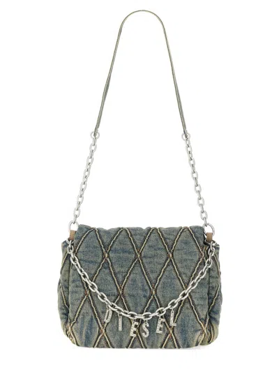 Diesel Charm-d Shoulder Bag In Gray