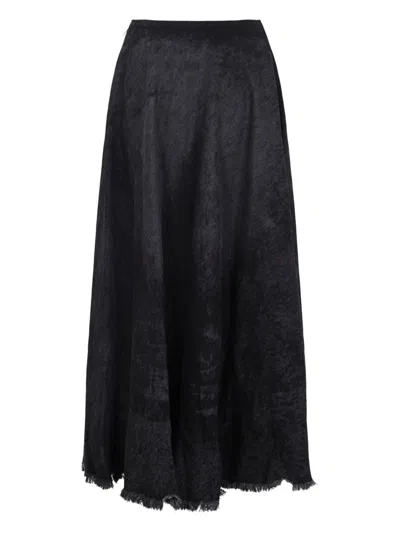 Diesel Full Skirt In Lasered Cotton-hemp Denim In Multi
