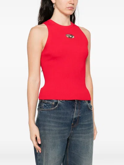Diesel Logo Tank Top In Red