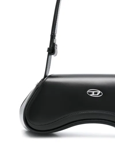 Diesel Play-crossbody Bag In Semi Gloss Leather In Black