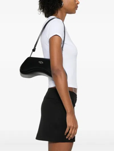 Diesel Play-semi Gloss Leather Clutch In Black