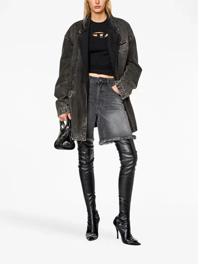 Diesel T-angie T-shirt In Stretch Cotton In Black