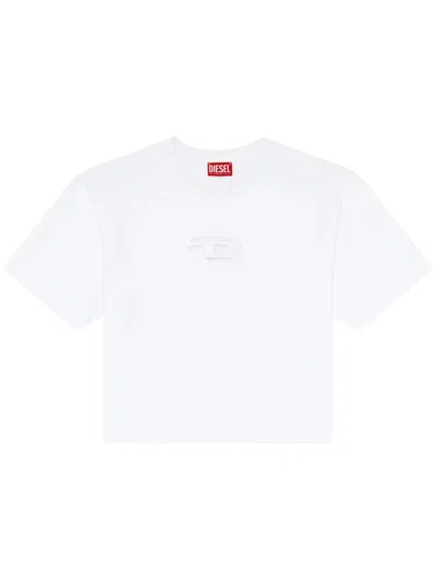 Diesel Women T-buxt-crop-out T-shirt In White