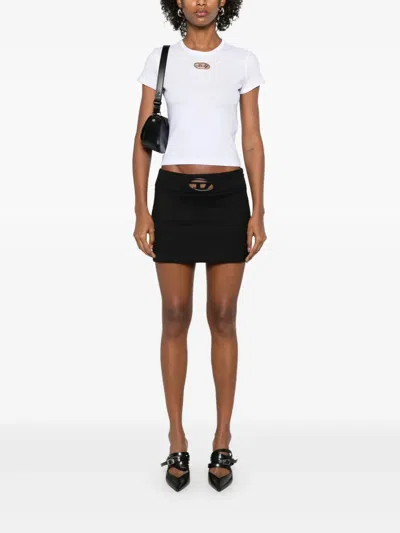 Diesel T-shirt With Logo Plate In White