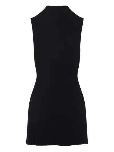 Diesel Mini Wool Dress With Inlay In Black