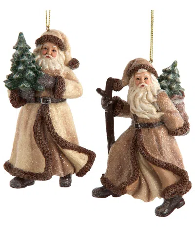 Kurt Adler 5.25res Rustic Nature Santa Orn 2a In Multi