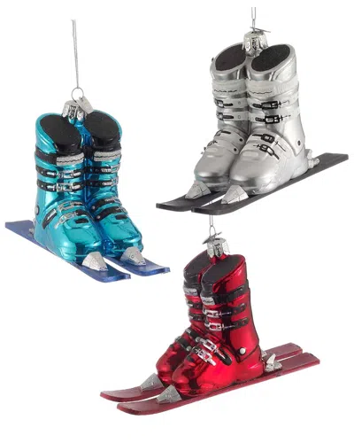 Kurt Adler 6nobl Gems Ski Boots W/skis Orn 3a In Multi