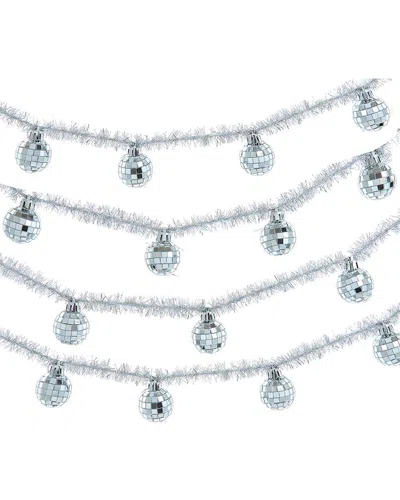 Kurt Adler 6ft Glass Mirror Ball Garland In Multi