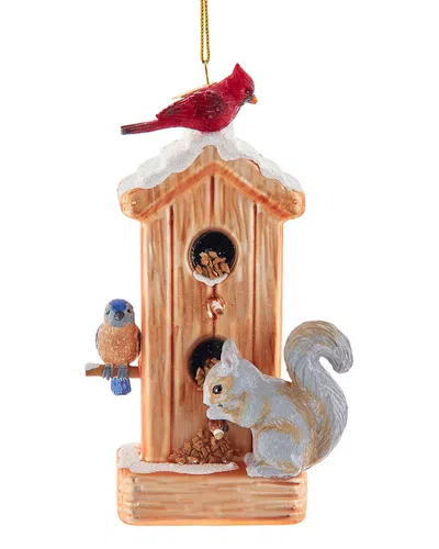 Kurt Adler 5in Noble Gems Glass Bird Feeder Ornament In Multi