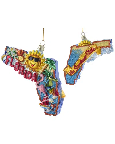 Kurt Adler 5in Florida Cityscape Glass Ornament In Multi