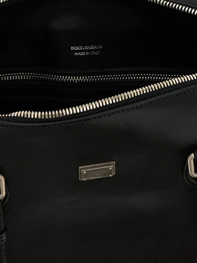 Dolce & Gabbana Calf Leather Shoulder Bag Vittoria Model In Black
