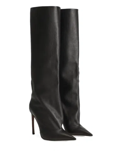Dolce & Gabbana Black Calf Leather Boots In Black
