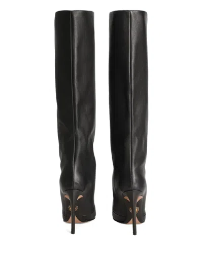 Dolce & Gabbana Black Calf Leather Boots In Black