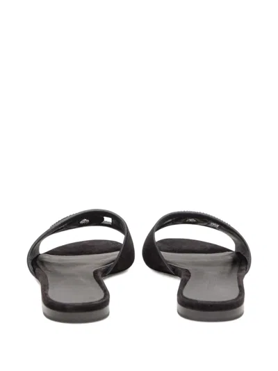 Dolce & Gabbana Dolce&gabbana Women Dg Logo Rubber Beachwear Sliders In Black
