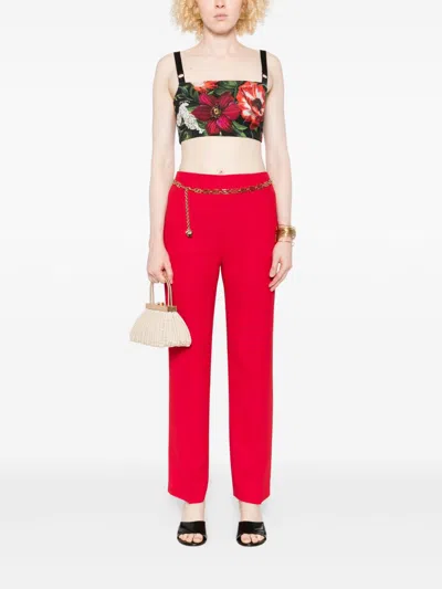 Dolce & Gabbana Floral Print Cropped Dress With Adjustable Straps In Multi