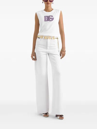 Dolce & Gabbana Women Logo Cotton T-shirt In White