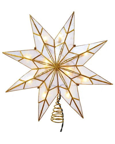 Kurt Adler Capiz American Flag Inspired Star Treetop In White