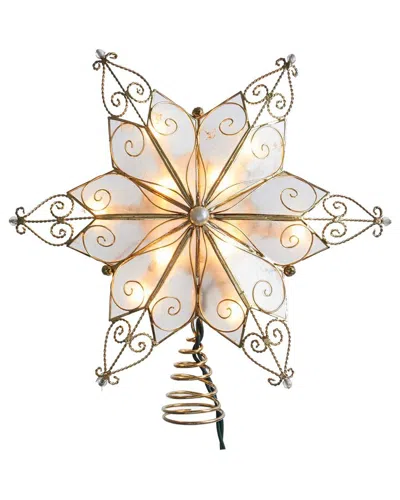 Kurt Adler 10-light Multicolored Capiz Bethlehem Star Treetop With Gem Center In Gold