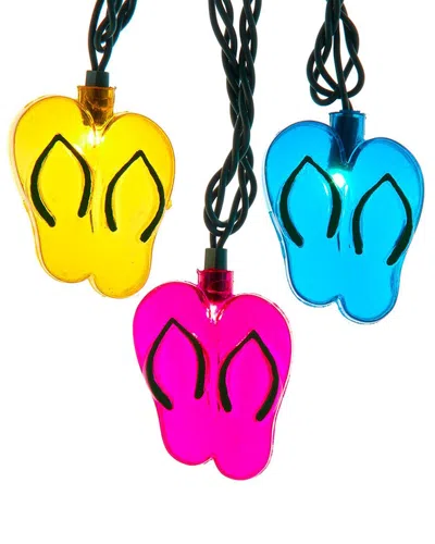 Kurt Adler 12-foot Ul 10-light Flip-flops Light Set In Multi