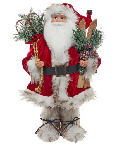 Kurt Adler 18-inch Ksa Kringles Rustic Santa With Skis In Multi