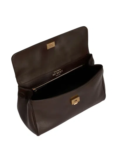 Dolce & Gabbana Women Brown Handbag With Key And Padlock Detail And Adjustable And Removable Shoulde In Brown