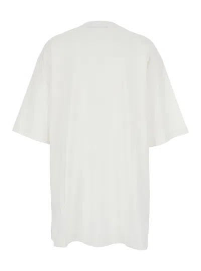 Dolce & Gabbana Women White Crew Neck T-shirt With Maxi Print On The Front In Cotton Woman In Multi
