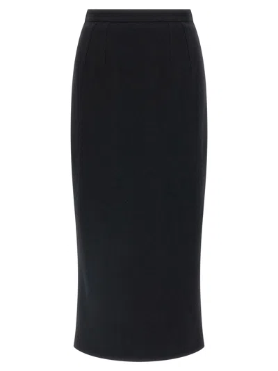 Dolce & Gabbana High-rise Satin Pencil Skirt In Black