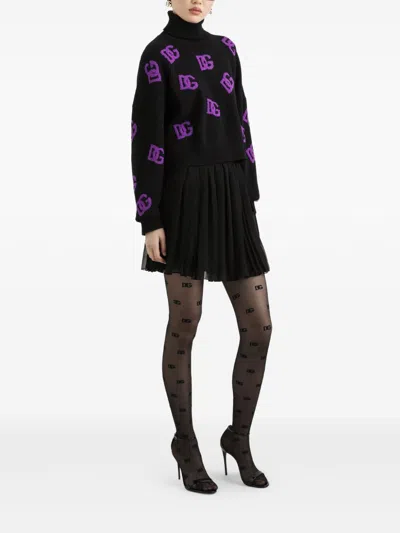 Dolce & Gabbana Wool Roll Neck Sweater In Multi