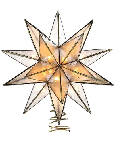 Kurt Adler 10-light Led 15-point Sputnik Capiz Tree Topper In Gold