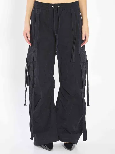 Dolce & Gabbana Waxed Faille Cargo Pants In Black