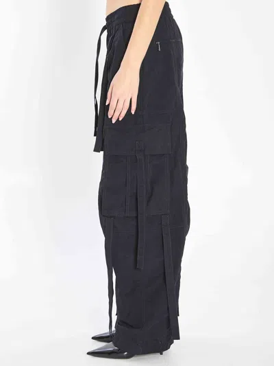 Dolce & Gabbana Waxed Faille Cargo Pants In Black