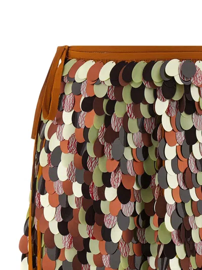 Dries Van Noten Gabrina Skirt Featuring Tie And Sequin Embellishments In Multi
