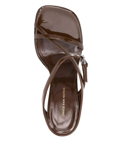 Dries Van Noten Asymmetric Heel Sandals In Multi