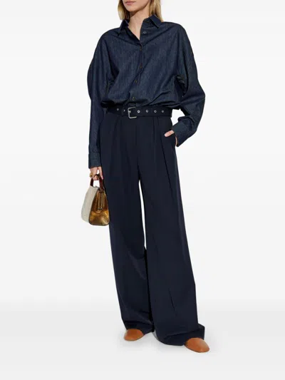Dries Van Noten Women Casio Denim Shirt In Blue