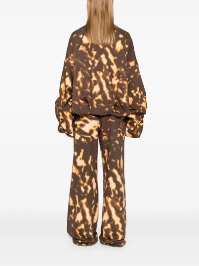 Dries Van Noten Crew Neck Tie-dye Sweatshirt In Brown
