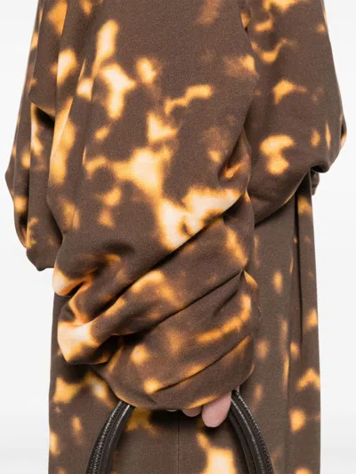 Dries Van Noten Crew Neck Tie-dye Sweatshirt In Brown