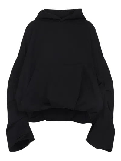 Dries Van Noten Hooded Sweater Front Pocket In Black