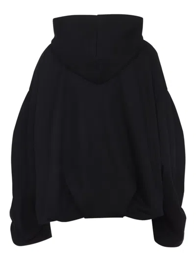 Dries Van Noten Hooded Sweater Front Pocket In Black