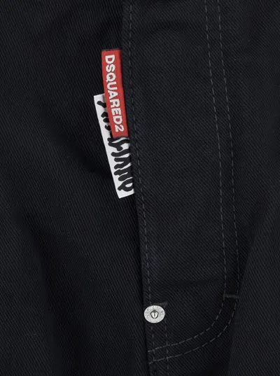 Dsquared2 Dsquared Black Denim Dsquared X Magliano Protesta 642 Jeans In Multi
