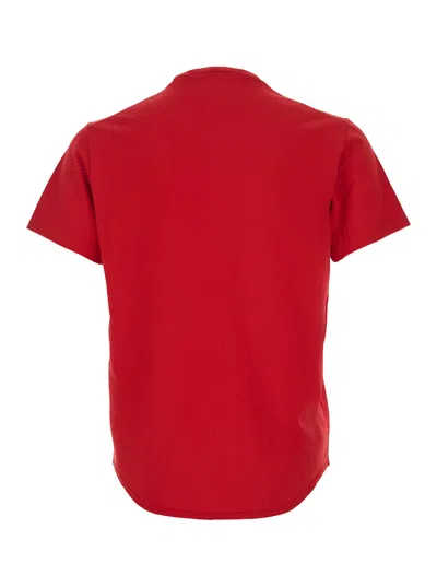 Dsquared2 D2 X Magliano Red Crewneck T-shirt With Maxi Print On The Front In Cotton Man In Multi