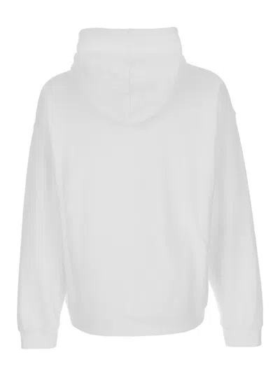 Dsquared2 D2 X Magliano White Hoodie With Drawstring Hood With Maxi Print On The Front In Cotton Man In Multi