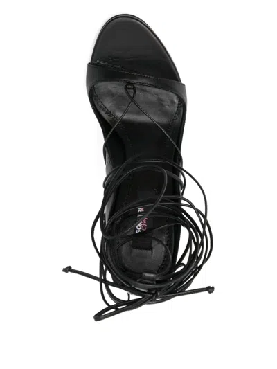 Dsquared2 Open Toe Heeled Sandals For Summer In Animal Print