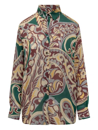 Etro Paisley-print Silk Shirt In Multi