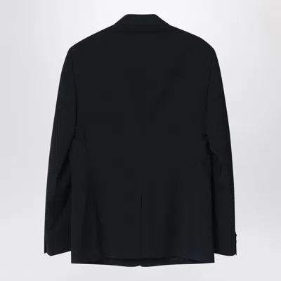 Fendi Double-breasted Jacket In Midnight Blue Virgin Wool In Blue