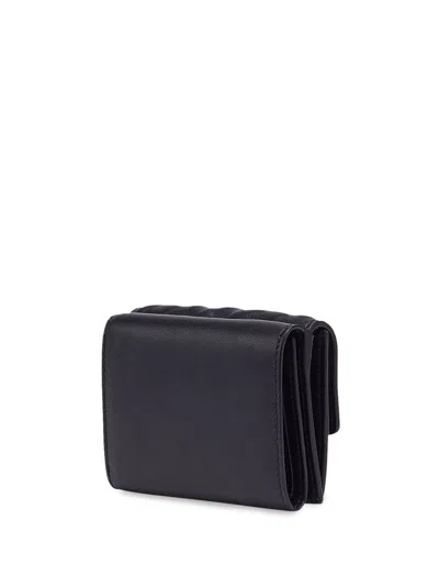 Fendi Nappa Leather Baguette Micro Trifold Wallet In Black