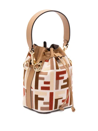 Fendi Women Mon Tresor Mini Embroidered Bucket Bag In Multi