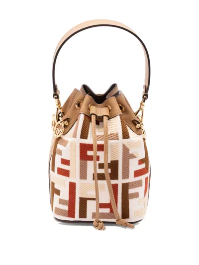 Fendi Women Mon Tresor Mini Embroidered Bucket Bag In Multi