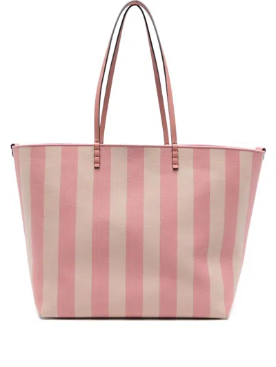 Fendi Women Roll Large Striped Tote Bag In Multi