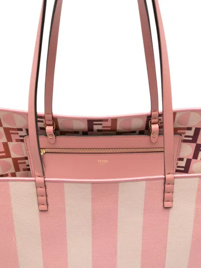 Fendi Women Roll Large Striped Tote Bag In Multi