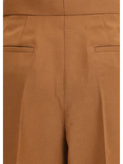 Fendi High-rise Wool-mohair Flared Pants In Brown